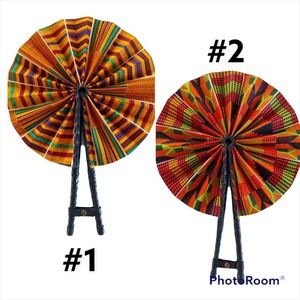 African Kente Folding Fans Hand Fans African Fans Adjustable Foldable